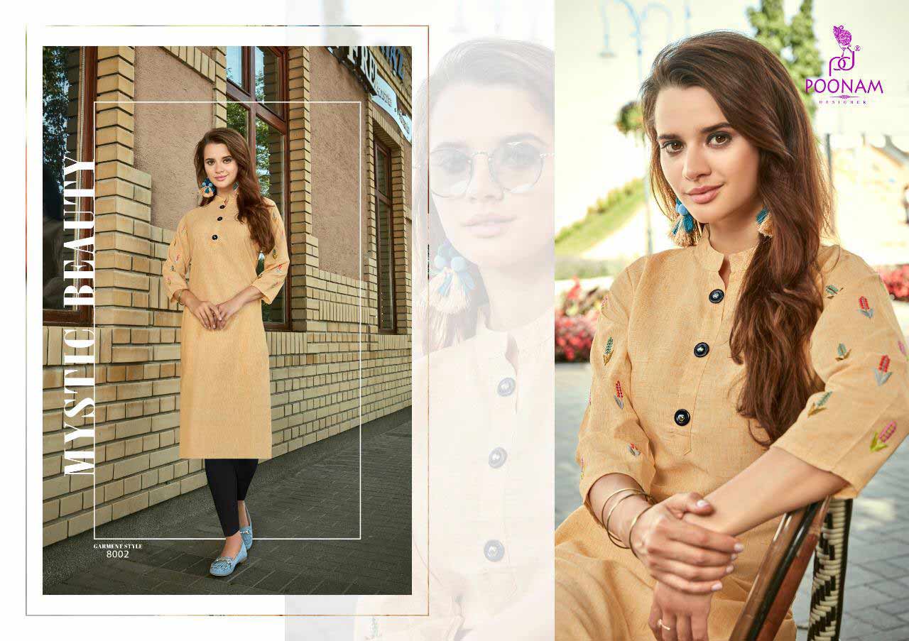 Diva Vol-8 Poonam Designer Embroidery Cotton Kurti Diva Vol-8 Poonam Designer Embroidery Cotton Kurti